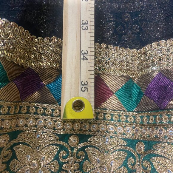 Anarkali Dress S/M Gold Embroidery Beaded‎ Party Gown Indian Cosplay Dance - Picture 16 of 16